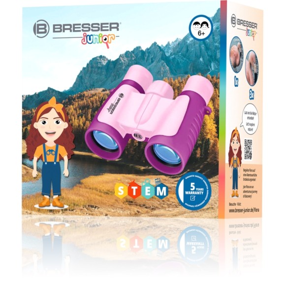 Binoculars for children BRESSER JUNIOR 3x30 color fuchsia