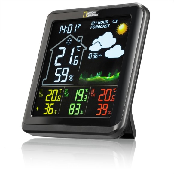 NATIONAL GEOGRAPHIC VA color LCD weather station including 3 sensors