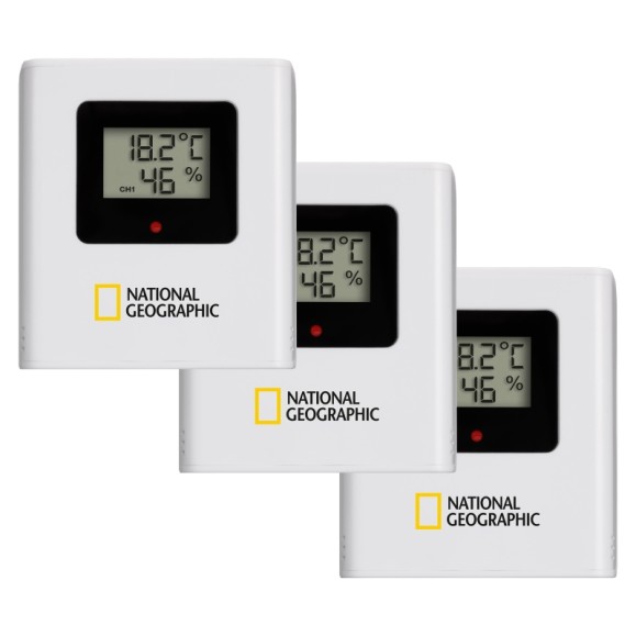 NATIONAL GEOGRAPHIC VA color LCD weather station including 3 sensors